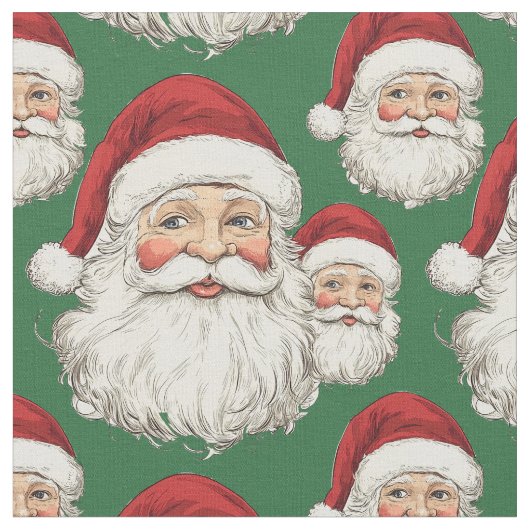Santa Face Green Stof (Close Up)