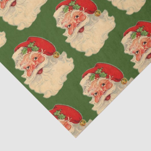 Santa Face Green Tissuepapier (Detail)
