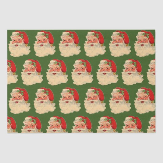  Santa Face Green Tissuepapier (Voorkant)