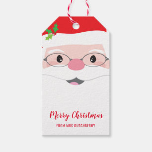 SANTA FACE hipster feestelijke kerst modern cadeau Cadeaulabel
