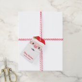 SANTA FACE hipster feestelijke kerst modern cadeau Cadeaulabel (Met Touw)