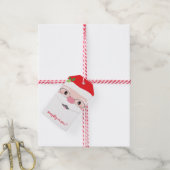 SANTA FACE hipster feestelijke kerst modern cadeau Cadeaulabel (Met Touw)