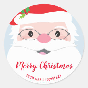 SANTA FACE hipster feestelijke koele kerst modern Ronde Sticker
