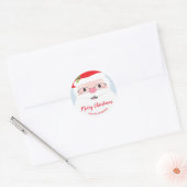 SANTA FACE hipster feestelijke koele kerst modern Ronde Sticker (Envelop)