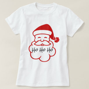 Santa Face Ho Ho Minimalist White T-shirt