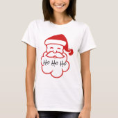 Santa Face Ho Ho Minimalist White T-shirt (Voorkant)