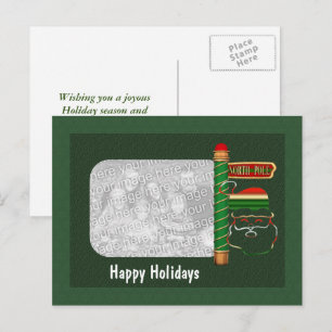 Santa Face Kerstfeestdag Foto Briefkaart