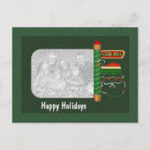 Santa Face Kerstfeestdag Foto Briefkaart (Voorkant)