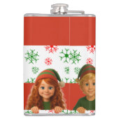 Santa Face | Kerstgeest Noordpool Vinyl Wrap Heupfles (Achterkant)