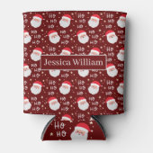 Santa Face Kerstmis Ho Ho Pattern Blikjeskoeler (Voorkant)