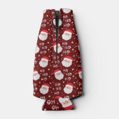 Santa Face Kerstmis Ho Ho Pattern en Merry Flesjeskoeler (Achterkant)