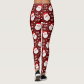 Santa Face Kerstmis Ho Ho Pattern Leggings (Achterkant)