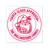 Santa Face Logo, Kerstman Goedgekeurde Familienaam Zelfinktende Stempel (Design)