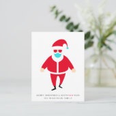 Santa Face Mask Merry Kerstgrappny Feestdagenkaart (Staand voorkant)