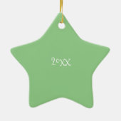Santa Face met naam en Jaar keramisch Ornament (Achterkant)