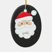 Santa Face met naam en jaar Keramisch Ornament (Voorkant)