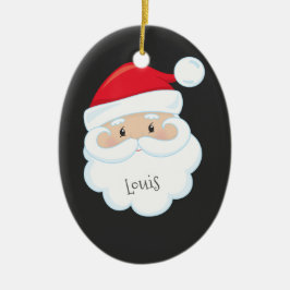 Santa Face met naam en jaar Keramisch Ornament