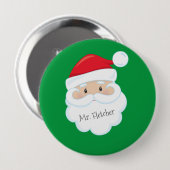 Santa Face-naam in de Button van de baard (Voorkant /achterkant)