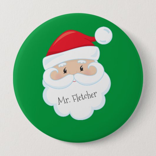 Santa Face-naam in de Button van de baard (Voorkant)