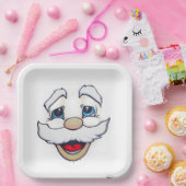 Santa Face Papier Borden Papieren Bordje (Feest)