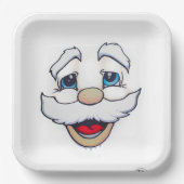 Santa Face Papier Borden Papieren Bordje (Voorkant)