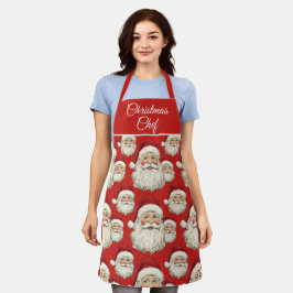  Santa Face Patroon Rood Schort