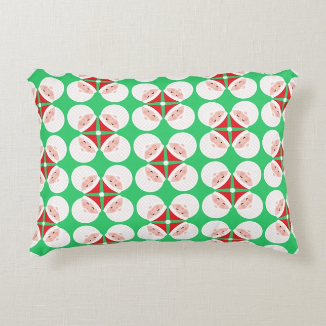 Santa Face Pattern Accent Kussen (Voorkant)