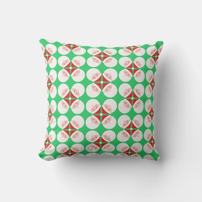 Santa Face Pattern Accent Pillow Kussen (Voorkant)