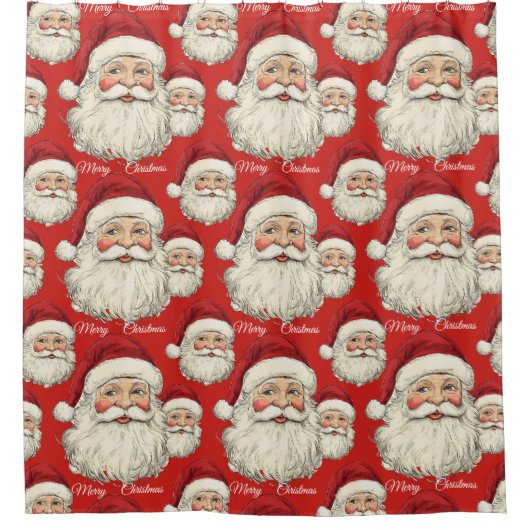  Santa Face Red Douchegordijn (Voorkant)