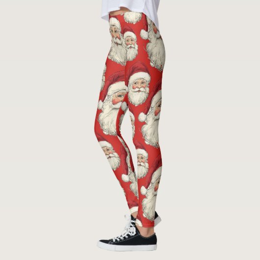  Santa Face Red Leggings (Links)
