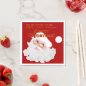 Santa Face Red-PAPER PARTY NAPKINS Servet (Insitu)