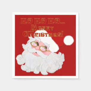 Santa Face Red-PAPER PARTY NAPKINS Servet