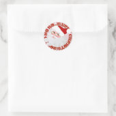 Santa Face, Red Stripe ROUND-KERST STICKERS (Tas)
