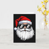 Santa Face Retro Sungles Christmas Shirts For Mens Kaart (Gele Bloem)