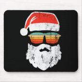Santa Face Retro Sungles Christmas Xmas  Muismat (Voorkant)