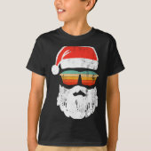 Santa Face Retro Sungles Christmas Xmas T-shirt (Voorkant)