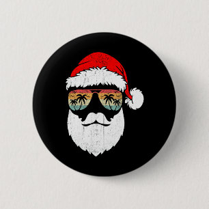 Santa Face Retro Zonnebril Hawaïaans Kerstmis Xmas Ronde Button 5,7 Cm
