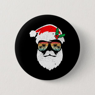 Santa Face Retro Zonnebril Hawaii Kerstmis Xmas Tr Ronde Button 5,7 Cm