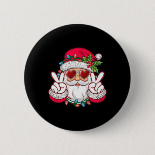 Santa Face Retro Zonnebril Kerstmis Ronde Button 5,7 Cm