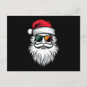 Santa Face Retro Zonnebril Kerstmis Vakantie Feestdagenkaart