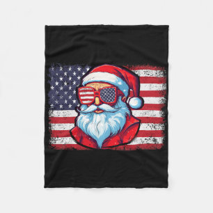 Santa Face Retro Zonnebril Kerstmis Xmas Mannen Vr Fleece Deken