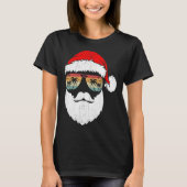 Santa Face Retro Zonnebrillen Hawaiian Christmas T T-shirt (Voorkant)