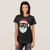 Santa Face Retro Zonnebrillen Hawaiian Christmas T T-shirt (Voorkant volledig)