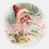  Santa Face Ronde Sticker (Voorkant)