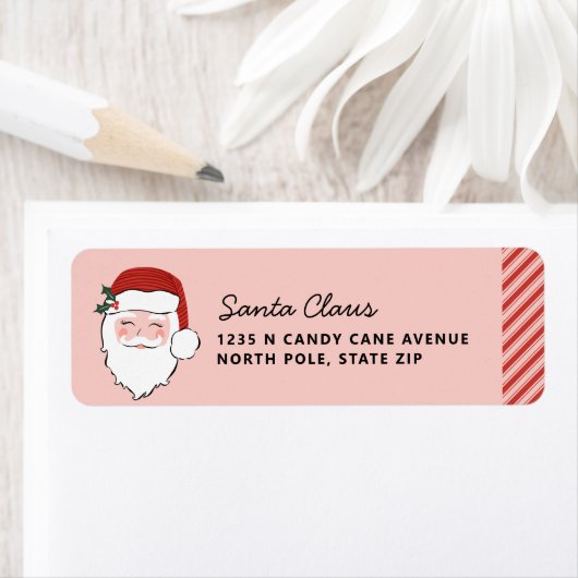 Santa Face | Roze en rood Etiket (Insitu)