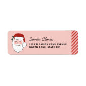 Santa Face | Roze en rood Etiket (Voorkant)