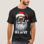 Santa Face Sungles Believe Christmas Shirts For Bo (Voorkant)