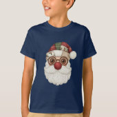 Santa Face T-shirt | Patchwork Fabric Design (Voorkant)