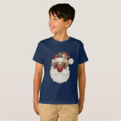 Santa Face T-shirt | Patchwork Fabric Design (Voorkant volledig)