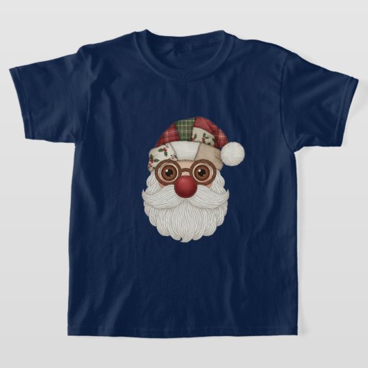 Santa Face T-shirt | Patchwork Fabric Design (Laagn)